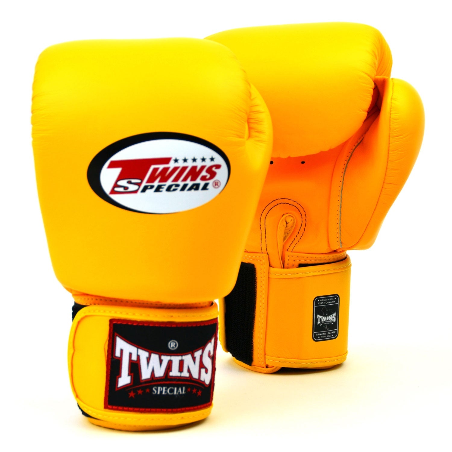 Twins Velcro Boxing Gloves Yellow-global-mma.co.uk