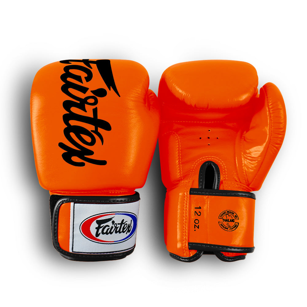 Fairtex BGV19 Deluxe Tight-Fit Boxing Gloves Orange-global-mma.co.uk